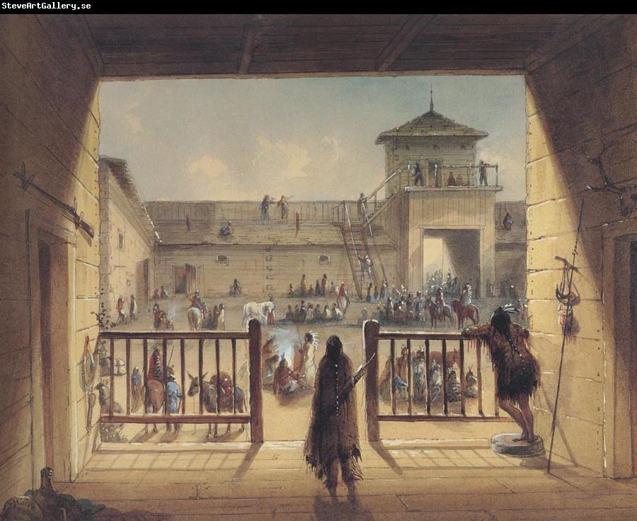 Miller, Alfred Jacob Interior of Fort Laramie